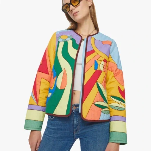 MOTHER On The Fringe Multicolor Patchwork Jacket - Picture 2 of 5